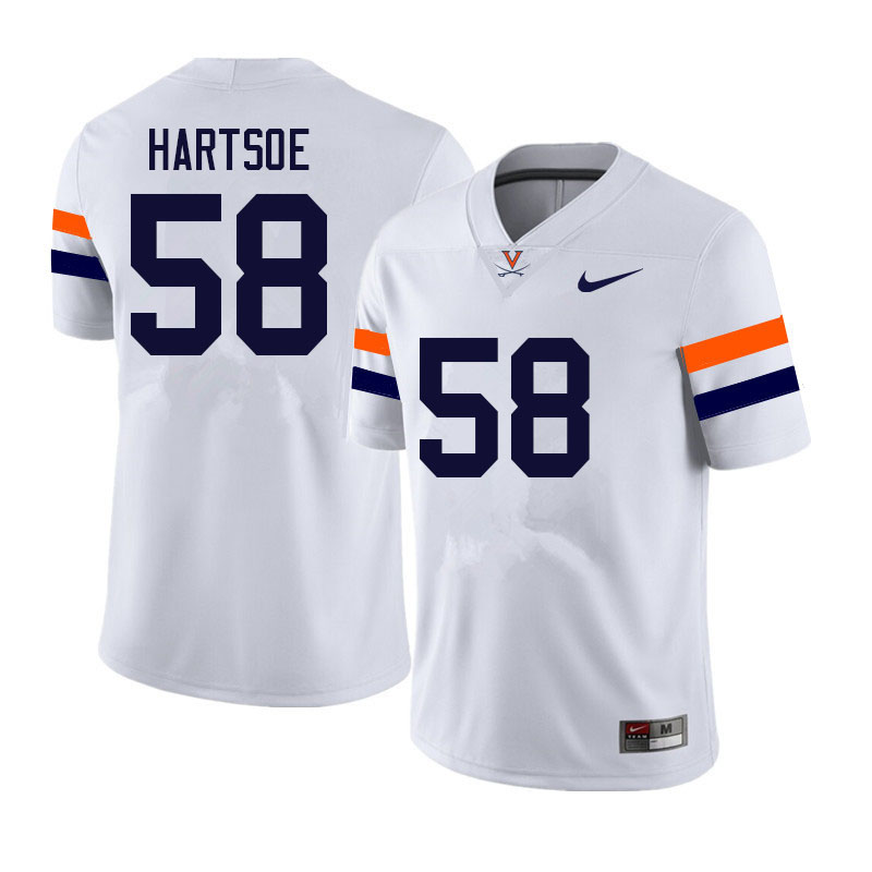 Men #58 Noah Hartsoe Virginia Cavaliers College Football Jerseys Sale-White